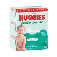 Huggies Baby Wipes Unscented 3x80pk