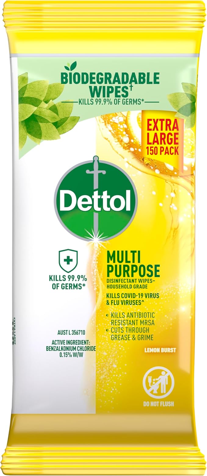 Dettol Multipurpose Wipes Lemon Burst 110 Pack