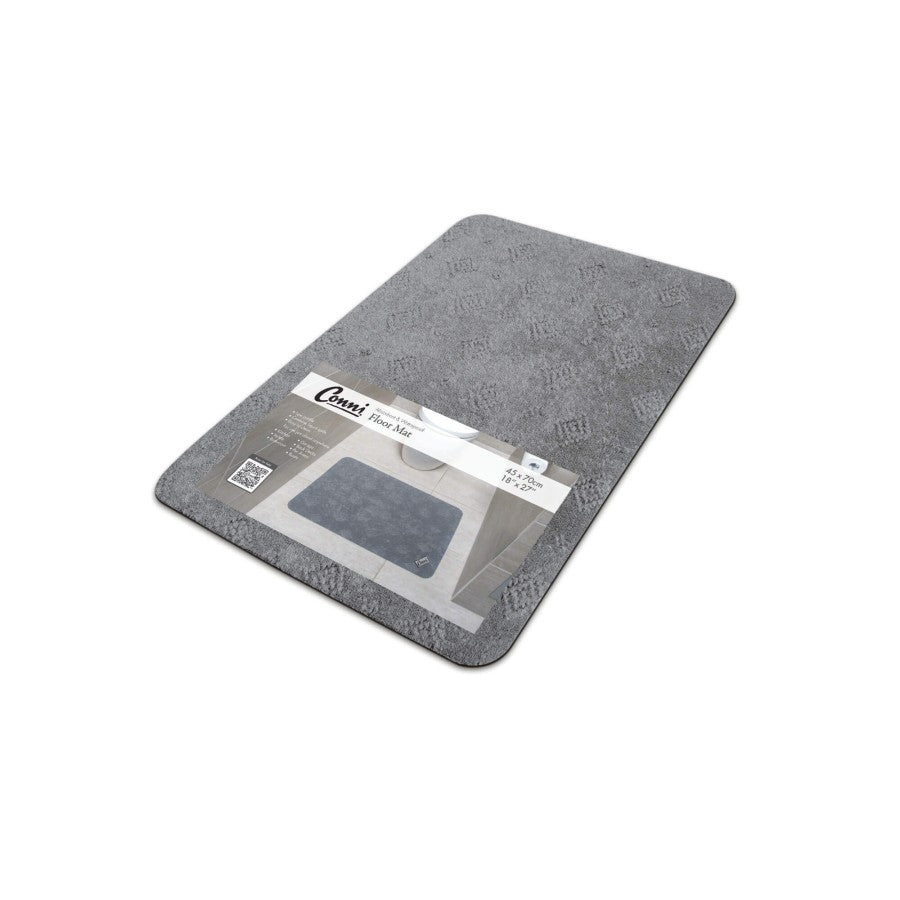 Absorbent and Waterproof Floor Mat - Grey 45cm x 70cm