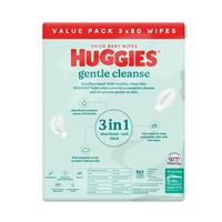 Huggies Baby Wipes Unscented 3x80pk