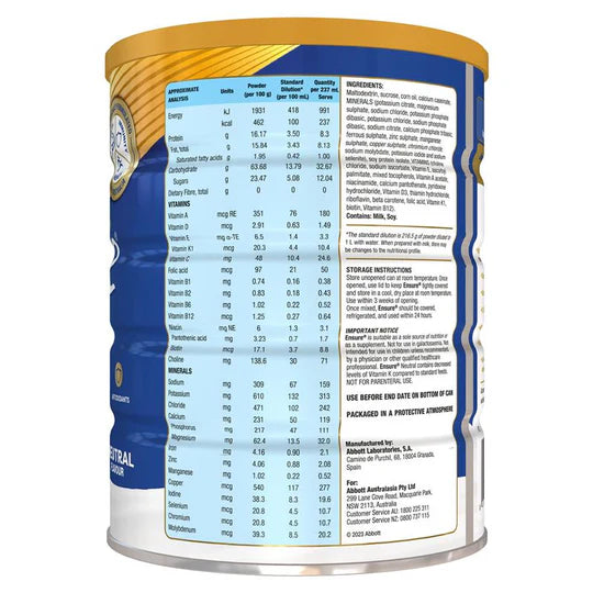Ensure Powder Can, 850gm - Neutral, Vanilla, Chocolate
