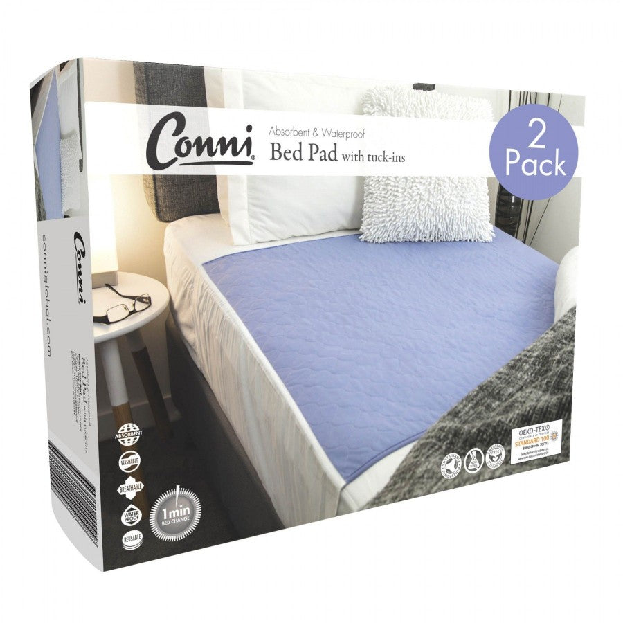 Conni Reusable Bed Pad with Tuck-ins (2 Pack)