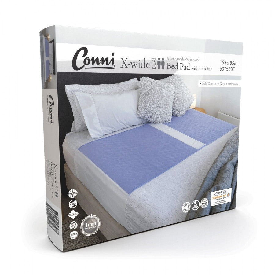 Conni X-wide Dual Reusable Bed Pad with Tuck-ins