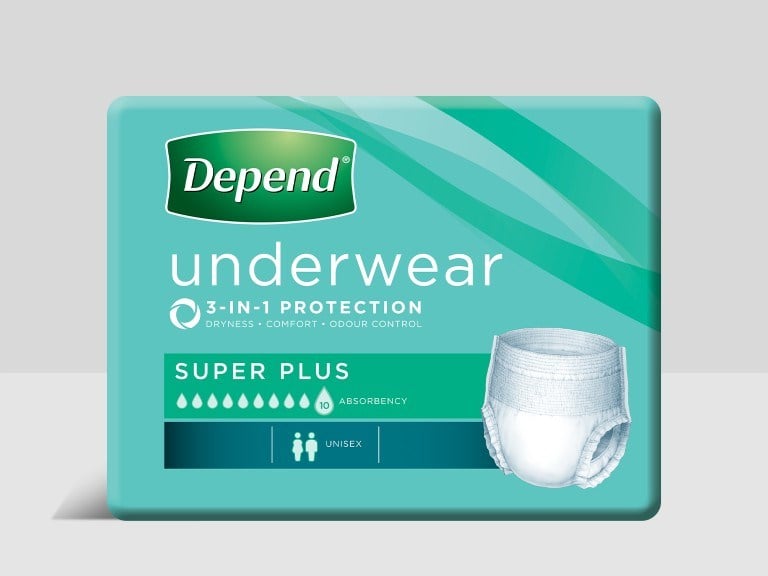 Depend Unisex Underwear Super Plus S/M 10
