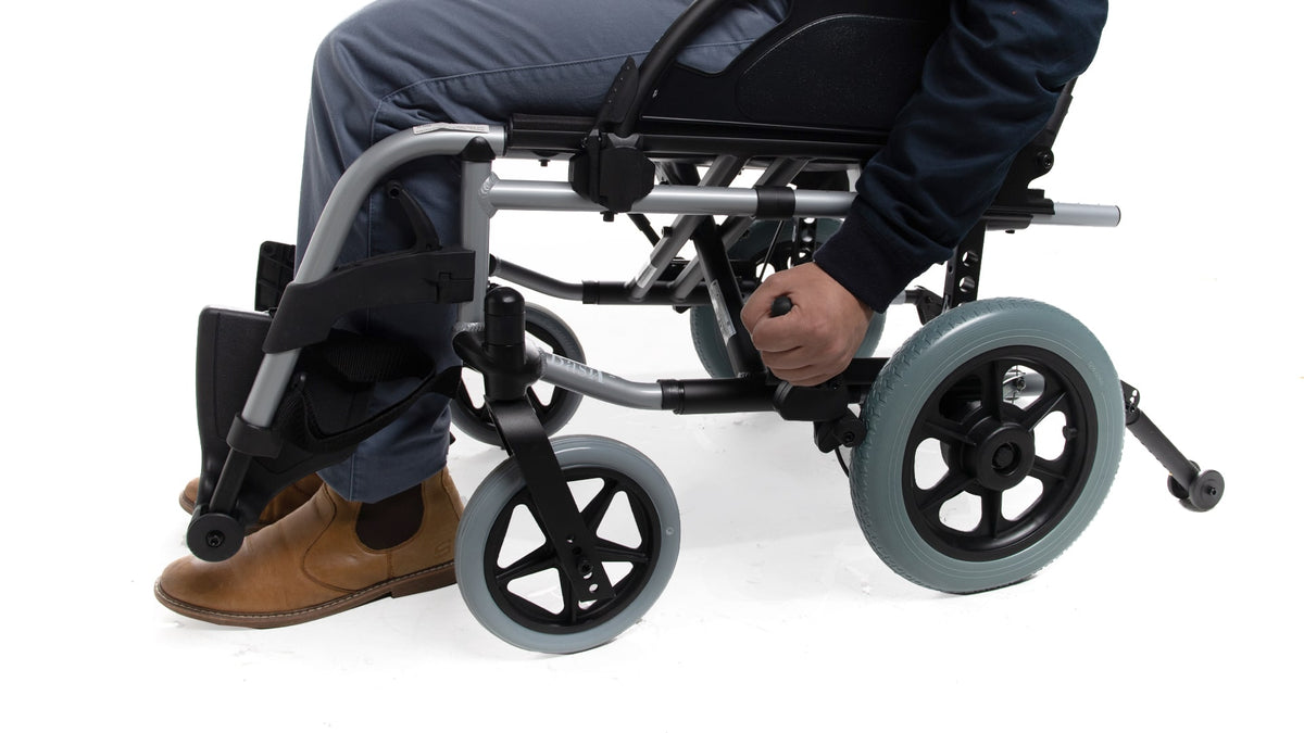Sunrise Medical Breezy Basix Fixed Back Wheelchair with Drum Brakes (Transit 16"/18"/20")