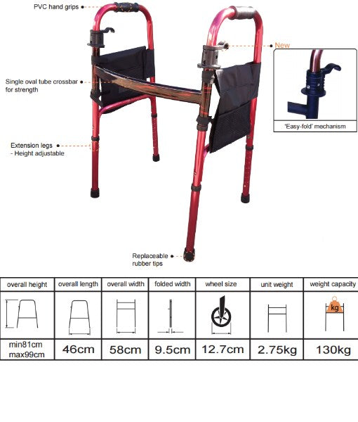 Hero Medical Side Quick Fold Walking Frame