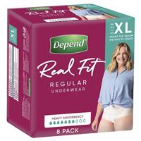 Depend Real Fit Regular Underwear for Women 8 pack XL
