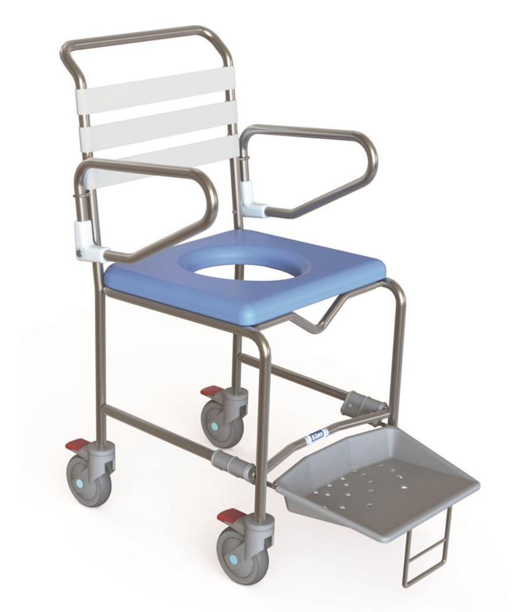 KCare Transit Sliding Footplate Shower Commode