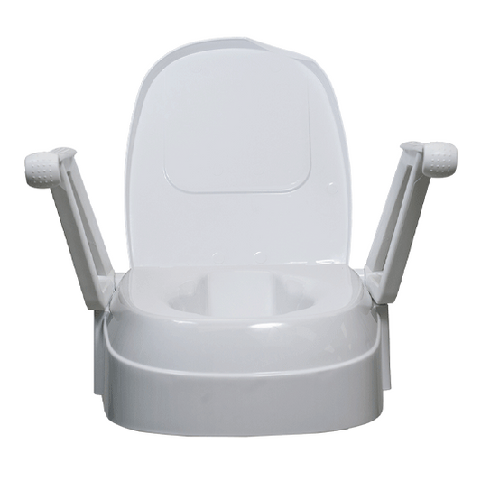 Aspire Raised Toilet Seat with Swing Back Arms
