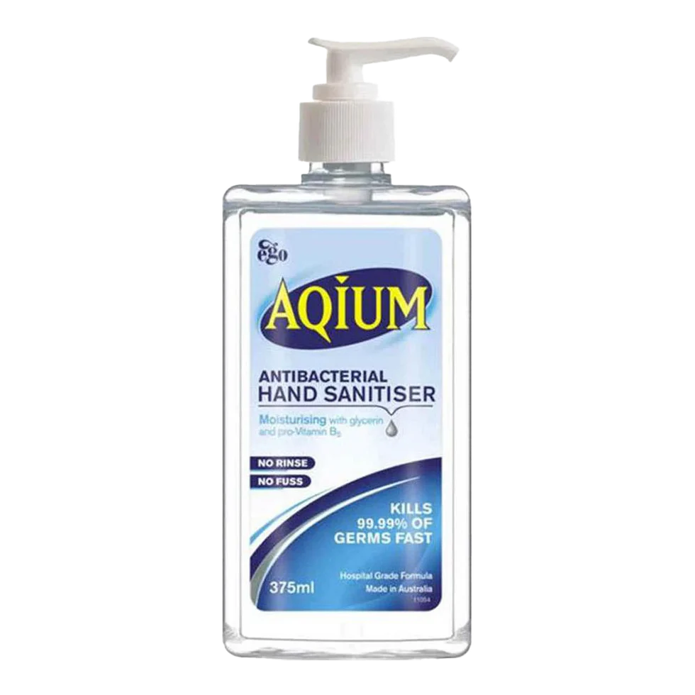 Aqium Antibacterial Hand Sanitiser 375ml Pump