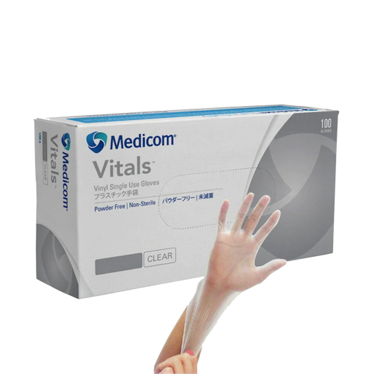 Medicom Vinyl Clear Powder Free Gloves XL